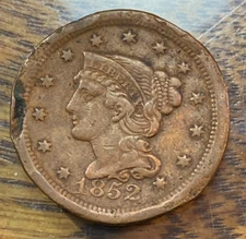 1852 Large Cent Choice XF Details @ A Fraction of Greysheet CHRC