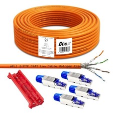 50m Netzwerkkabel Cat7 + 4x Rj45 Cat8.1 Stecker Netzwerk Werkzeug Verlegekabel