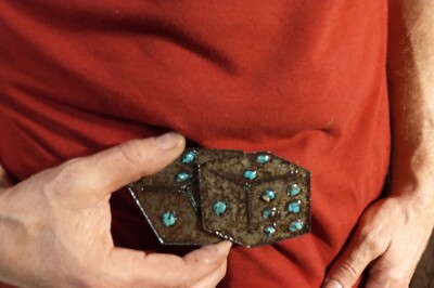 Genuine W Texas Turquoise Belt Buckle Artisan Made Signed Unique Gift