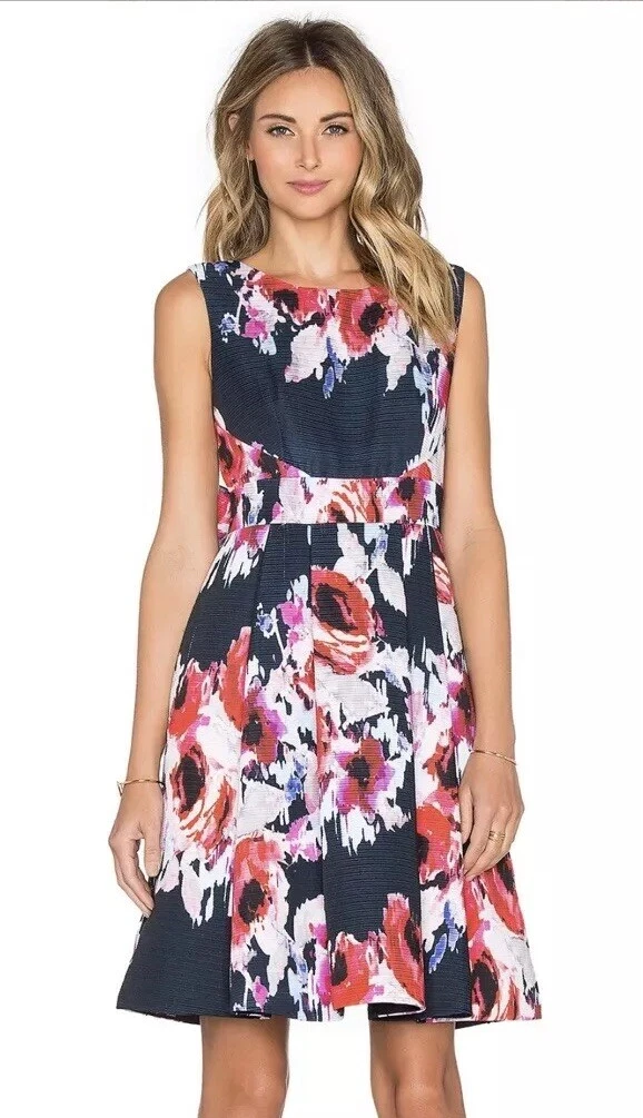 Abito tubino Kate Spade Hazy floreale aperto dietro fiocco 4 6 $498