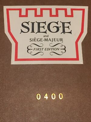 SIEGE, (1st Edition Board Numbered 0400) Alcazar Games, A Game of Skill For Two.