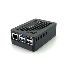 Raspberry Pi 5 Case for Pimoroni NVMe Base - Includes 4 Silicone Bumper Pads