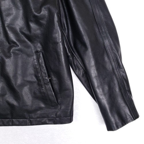 Kenneth Cole Reaction Leather Jacket Moto Zip Front Black XL Biker Core - Picture 3 of 13