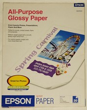 Epson All-Purpose Glossy Ink Jet Paper 4 Sheets 8.5" x 11" 38 lb. S041654
