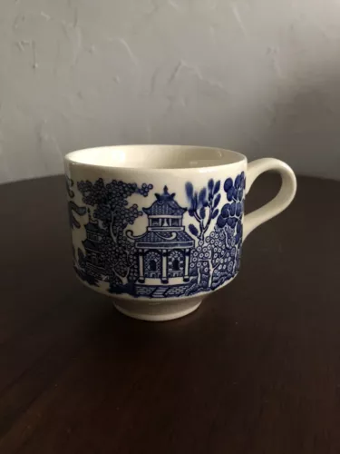 Blue Willow VTG Churchill England Footed Coffee Tea Cup Mug Ceramic Replacement
