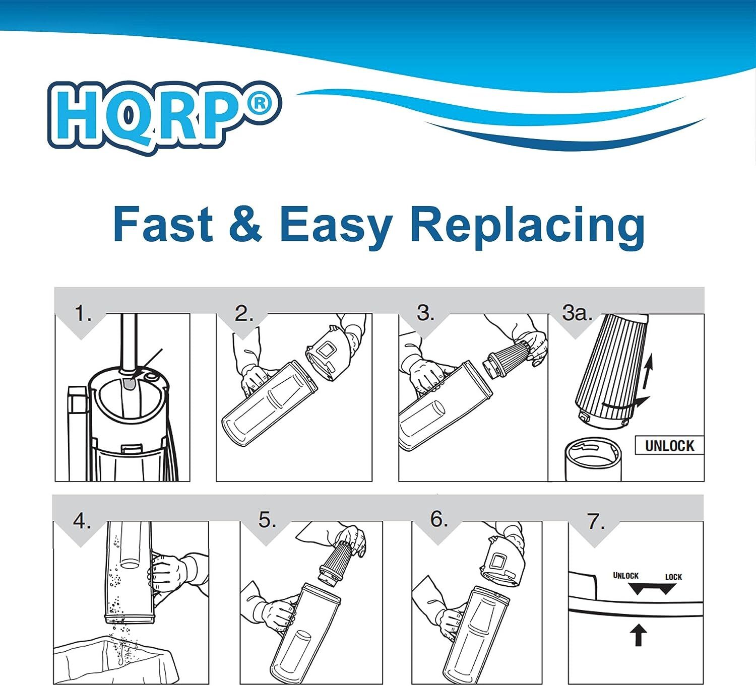 HQRP Washable HEPA Filter For Dirt Devil Dynamite Plus Vacuums – Reusable & Efficient