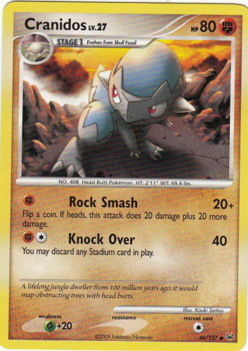 Cranidos 46/127 Platinum Uncommon Near Mint NM Pokemon DNA GAMES