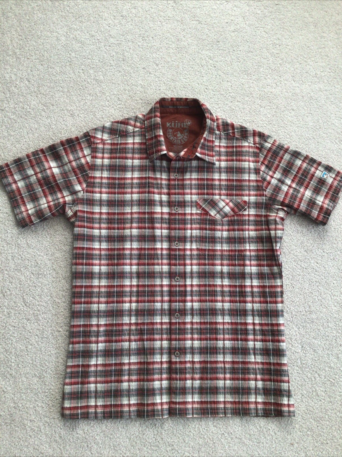 Kuhl Shirt Mens M Multicolor Plaid Button Up Short Sleeve Outdoor Hiking Active