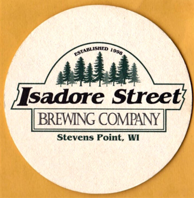 Isadore Street Brewing Co  Beer Coaster Stevens Point WI