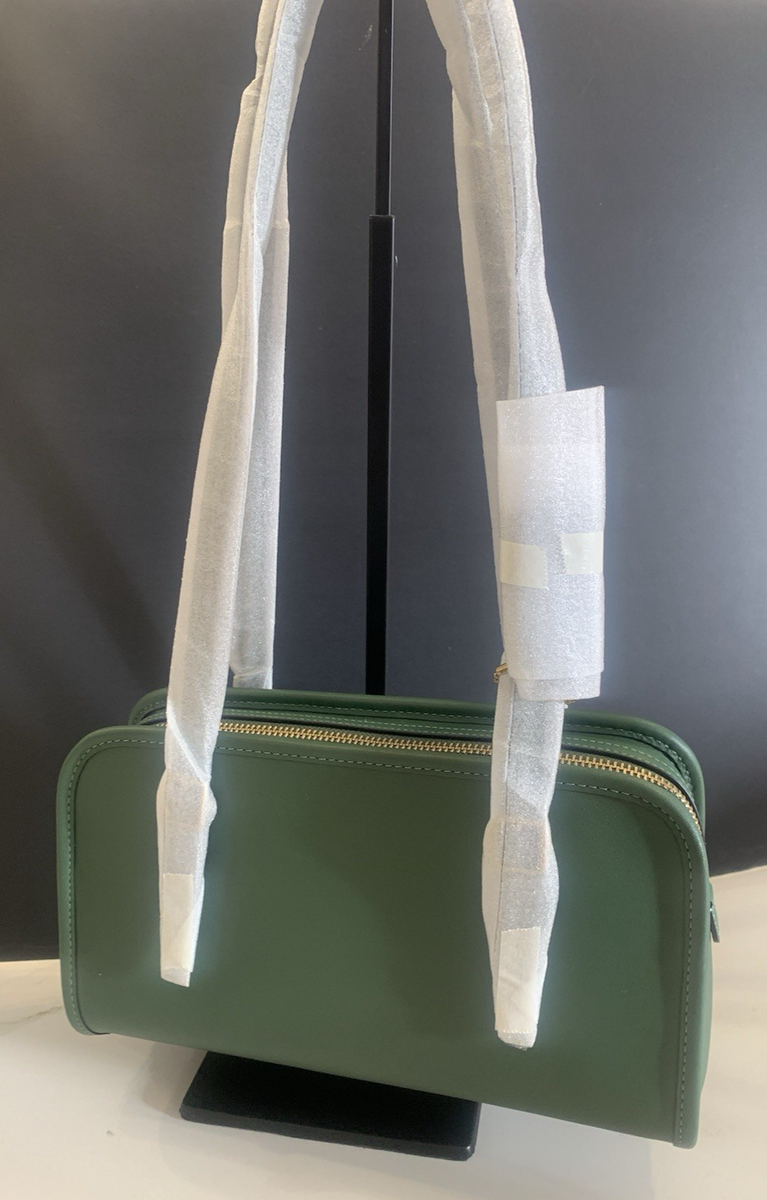 NEW Coach Swing Zip Bag Glovetanned Leather, Brass Hunter Green | eBay