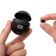 Invisible Mini Earbuds Wireless Bluetooth, Low Profile Micro Small, Black