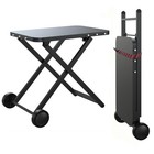 New ListingPortable Grill Table, Outdoor Prep Table with 2 Wheels, Pizza Oven Cart for N.