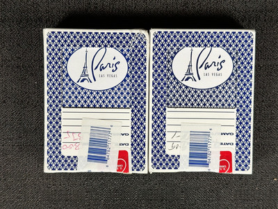 Bee Las Vegas Casino Used Playing Cards Lot Of 2 Decks: Paris Blue Blackjack