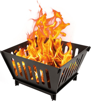 17-Inch Fire Pit, Outdoor Portable Wood-Burning Fire Pit Log Stove Fireplace for