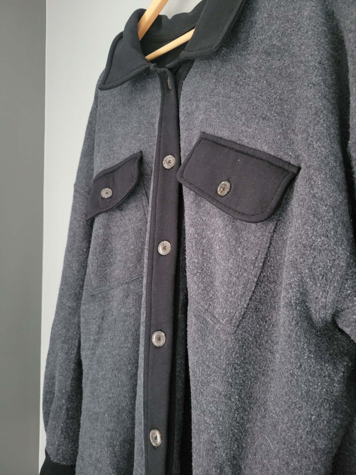 Ruby Jacket DUPE size 2X Black Gray Shacket Butto… - image 2