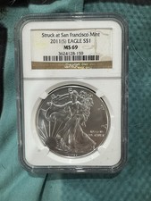 2011-(S) $1 American Silver Eagle NGC MS69 Struck At San Francisco Mint (175)