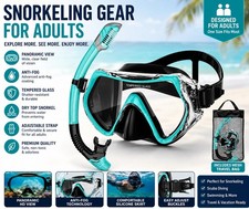 Adult Snorkeling Gear Set Anti-Fog Mask Panoramic Scuba Diving Goggles