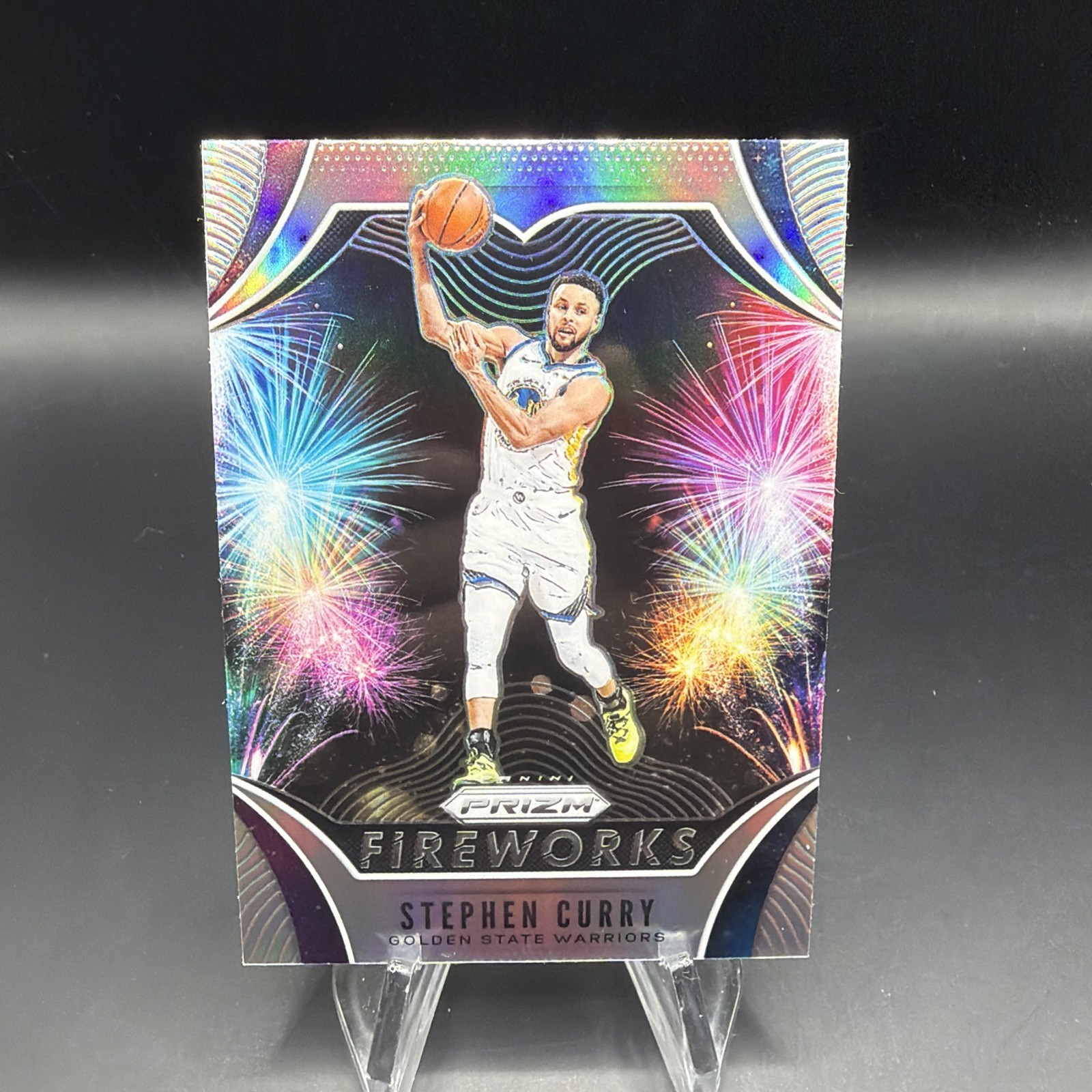 2019-20 Panini Prizm - Fireworks Stephen Curry #3 Silver Prizm Warriors 