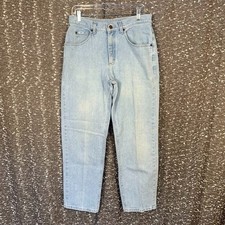 Vintage Lee Riders Denim Blue Jeans Tapered Leg Light Wash Mens