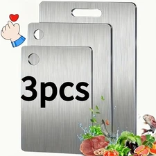 3pcs Stainless Steel Cutting Board Set – Rust-Resistant Durable Easy Clean