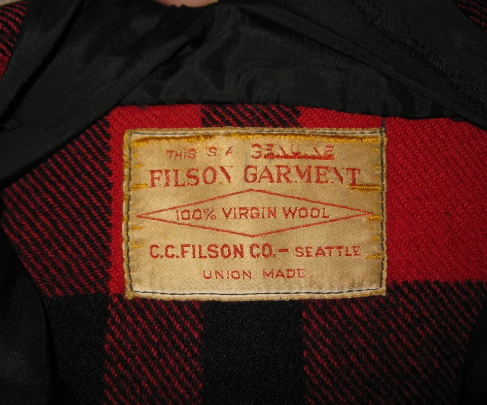 Vintage 60's "FILSON" (Size S) Chest 22" Mackinaw Wool Jacket (ATTN: SEE DESCP.) - Image 2 of 4