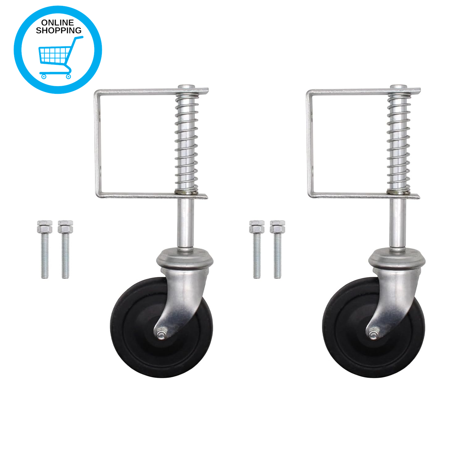 Gate Wheel | Heavy Duty Spring Loaded Gate Support Wheel | Galvanised Max Load 1