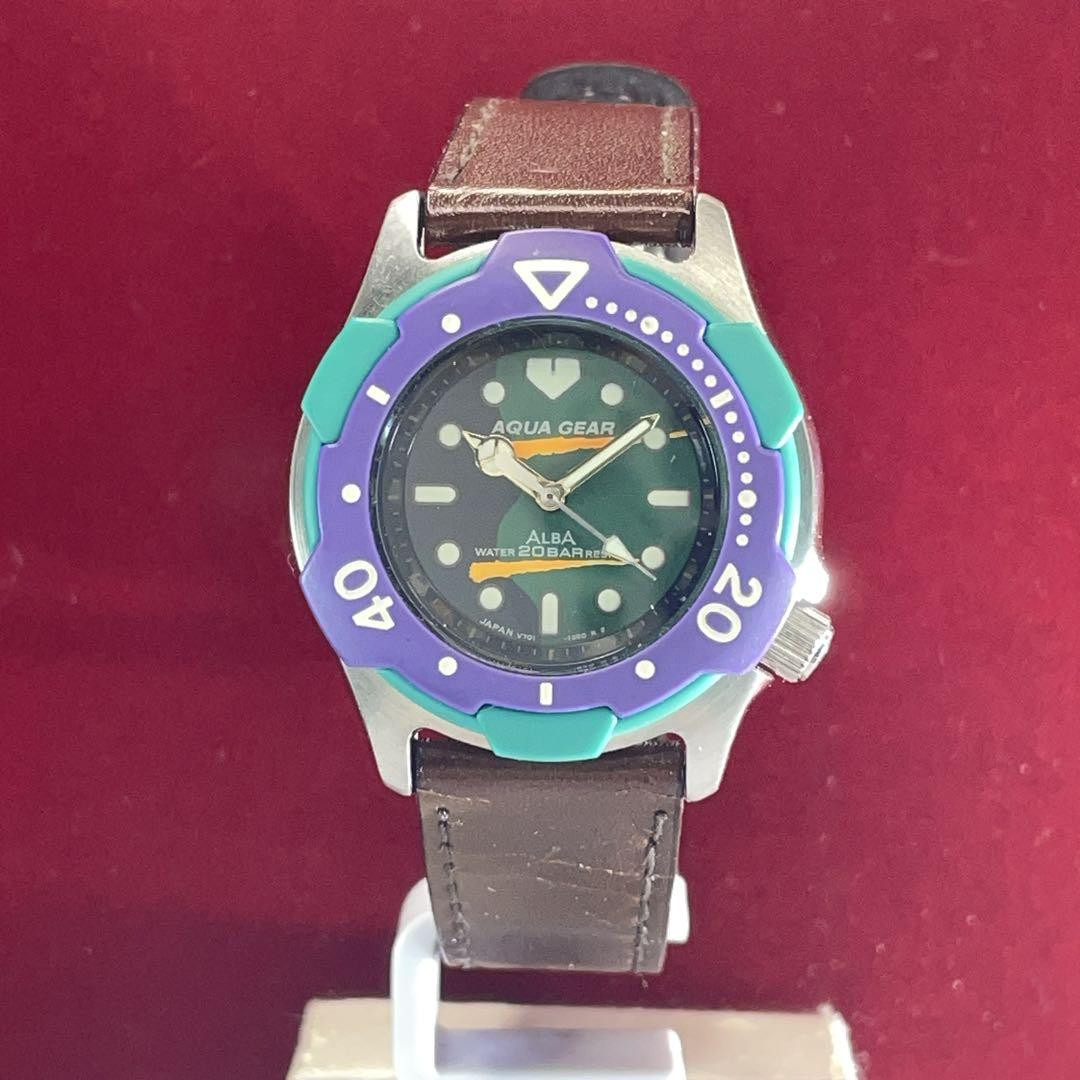 Seiko Alba Aqua Gear Quartz Watch 20 ATM Water Resistant