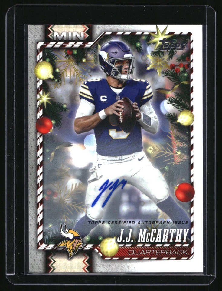 2026 Topps Holiday J.J. McCarthy #66 Base Autographs Auto