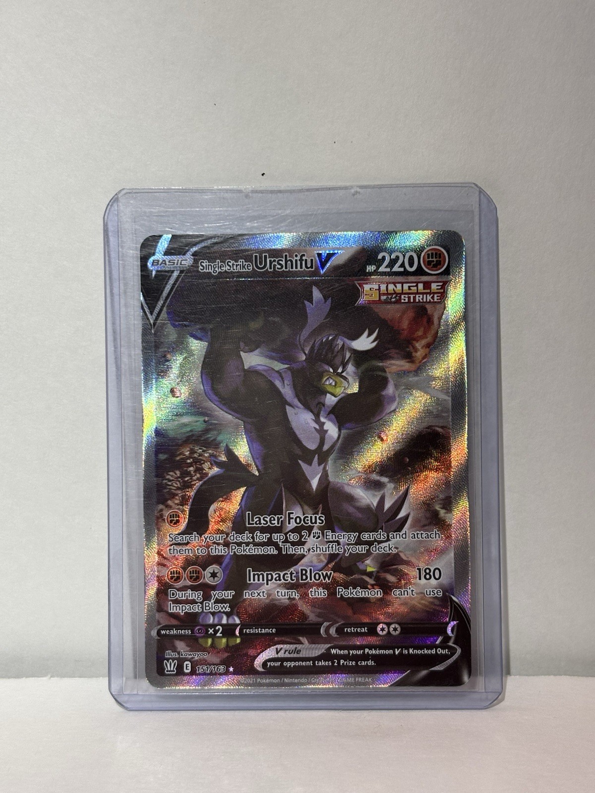 Single Strike Urshifu V - Alt Art Battle Styles 151/163 Pokemon - Mint / NM