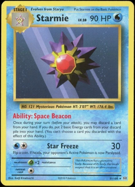 Starmie 31/108 Rare - Pokemon XY Evolutions