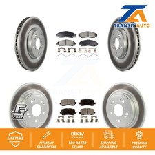 Front Rear Coated Brake Rotors Ceramic Pad Kit For Acura RLX Sport Hybrid SH-AWD