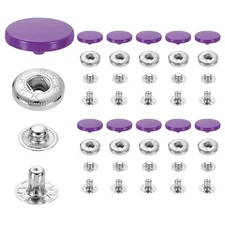 20 Set Snap Fasteners, 17mm #831 Zinc Alloy Press Studs Buttons, Dark Purple