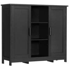 Storage Cabinet with 2 Doors and 4 Storage Shelves, Bathroom Cabinet, Cupboar...
