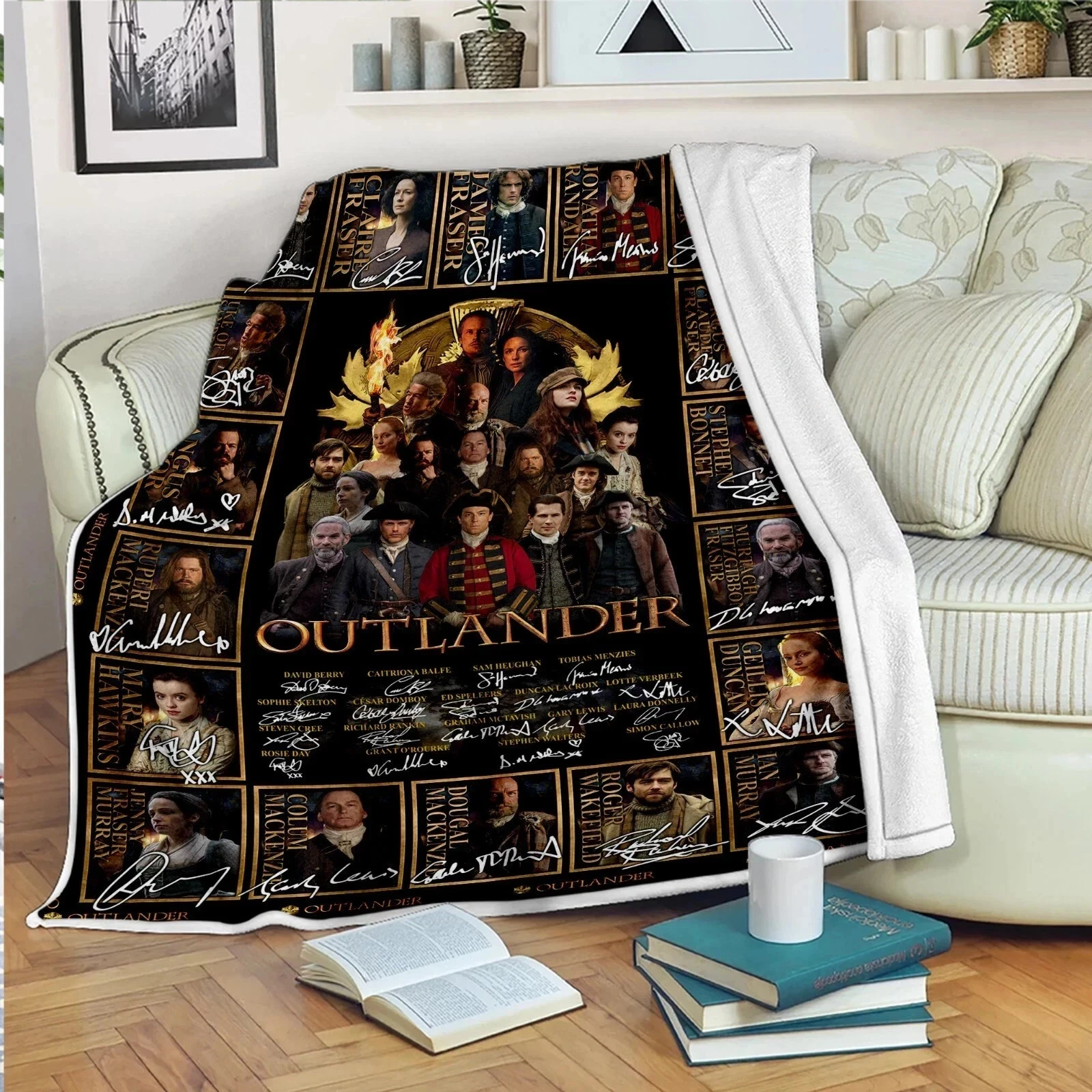 Outlander TV Series Blanket, Outlander Fleece, Sherpa Blanket Jamie Fraser