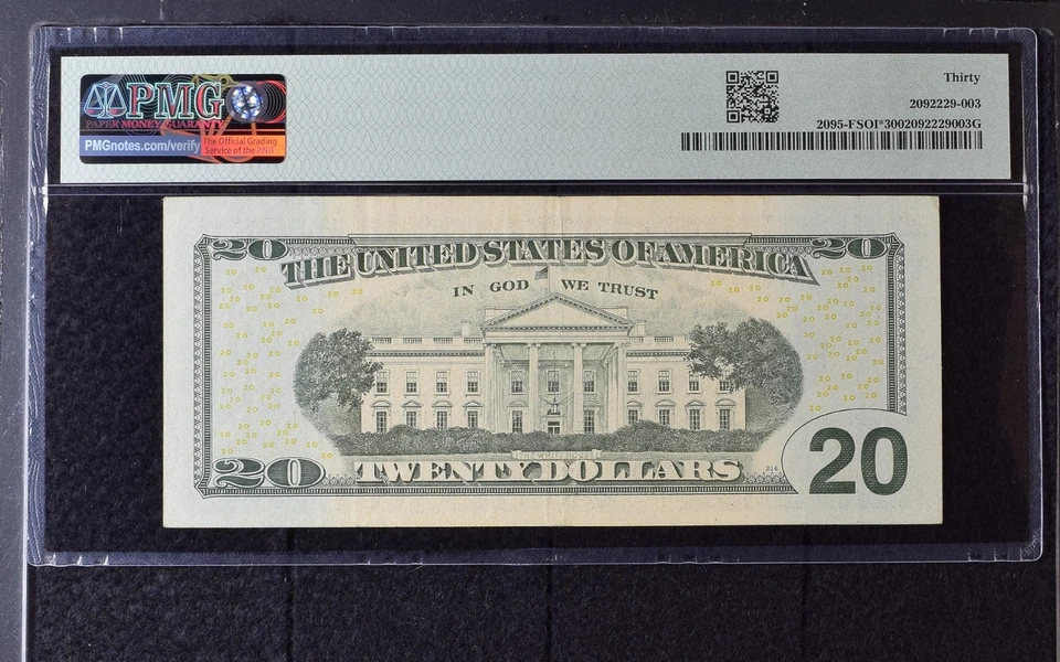 2009 $20 Federal Reserve Note Bill - Fr#2095-FSOI*, JF* Block - PMG Graded 30 - Image 2 of 2