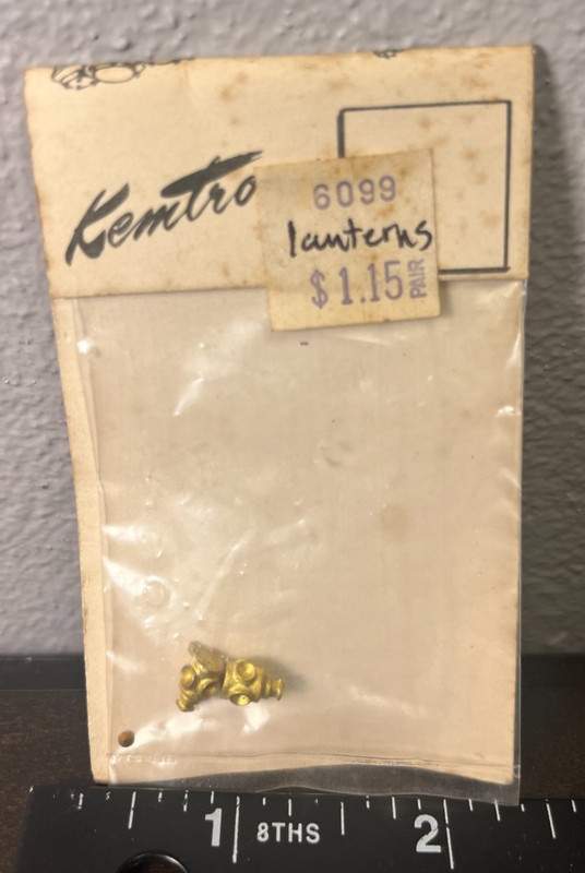 Vintage Kemtron #6099 O Scale 2-Rail Brass Lanterns Train Lights Detail Parts