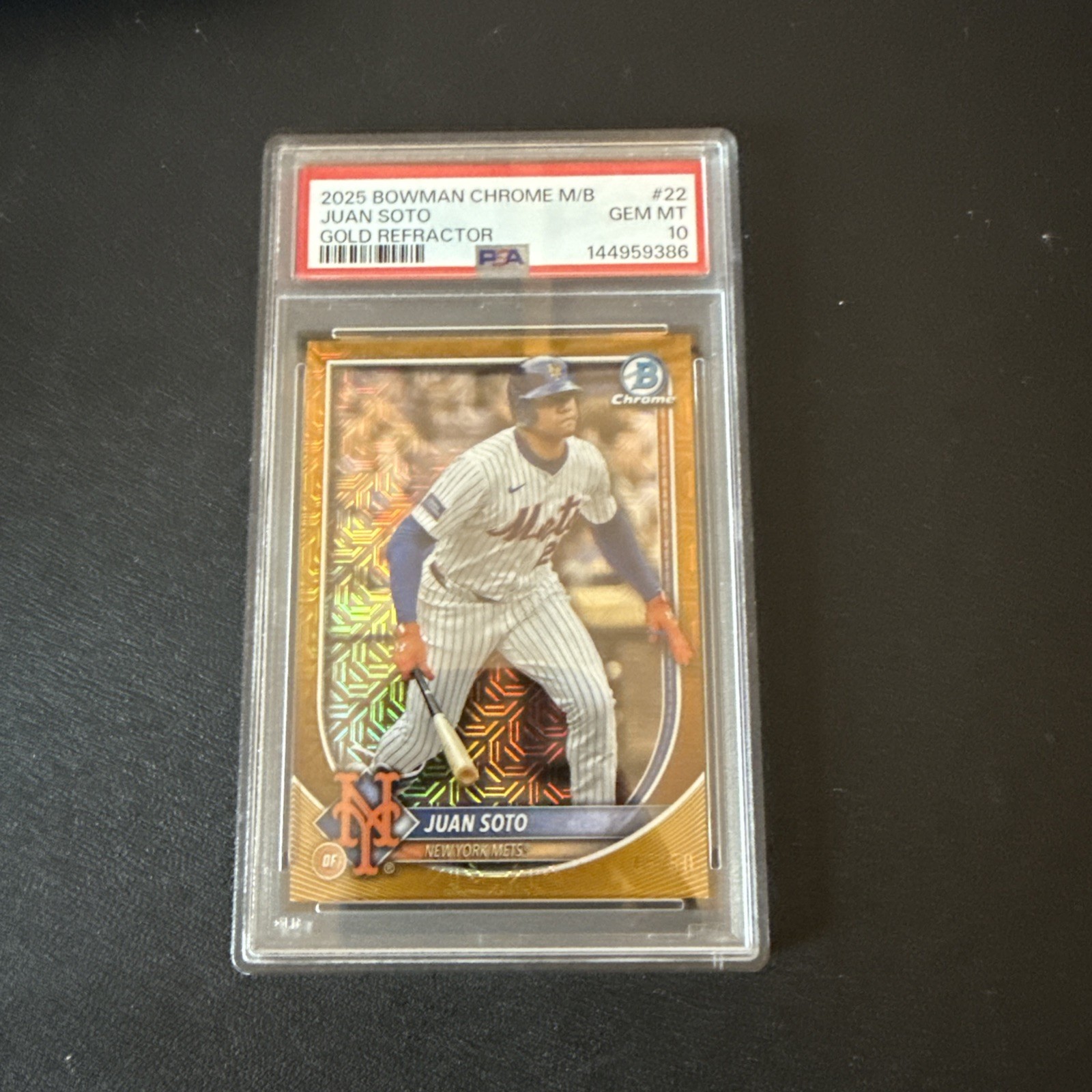 2025 Juan Soto Gold Refractor /50 Mega Box PSA 10 #22 Bowman Chrome 🔥 view 5