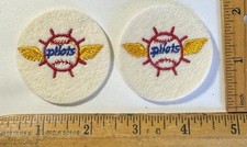 Lote De Colección 1969 De 2 Pilotos De Seattle Fieltro Hierro En Parche Logo MLB Béisbol Nuevo De Lote Antiguo