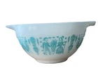 Vtg Pyrex 441 Turquoise Amish Butterprint Cinderella Mixing Bowl 1 1/2 Pt. USA
