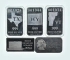 Lot 5 VINTAGE 1 Oz Silver Bars/Rounds Art Bars Collection Poured .999 *356