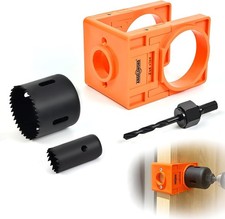 Carbon-Steel Hole Saw Drill Bit Door Knob Lock Installation Kit Tool Accessory