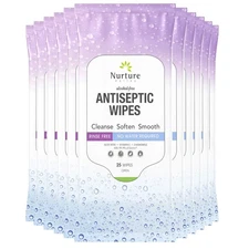 Nurture XL Antibacterial Body & Hand Wipes 250 Count | Alcohol-Free Germ Removal