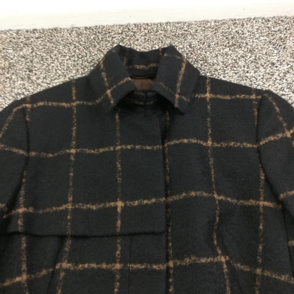 Akris Jacket Alpaca Blend Windowpane Plaid Black Brown US 6 Made in Switzerland - Image 2 of 4