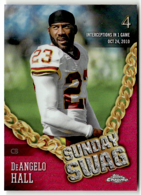Topps Chrome NFL 2024 No. SS-23 DeAngelo Hall Sunday Swag Pink Refractor