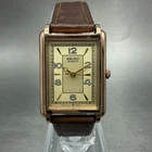 Seiko Tank Watch Women 20mm Champagne Dial Gold Tone 2Y01-5B09 New Battery VTG
