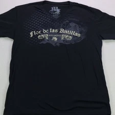 My Father Cigars Shirt Mens XL Black Gold Flor De Las Antillas
