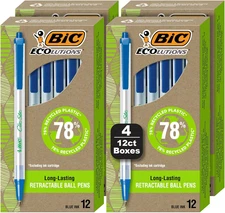 Ecolutions Clic Stic Blue Ballpoint Pens, Medium Point (1.0Mm), 48-Count Pack, R