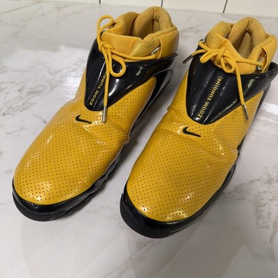 Nike Zoom Air Flight Turbine Yellow Sneakers Rare Basketball Shoes Men Size 18