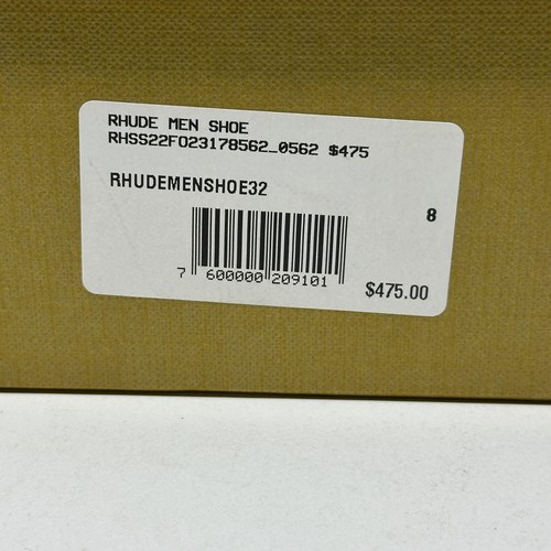 Rhude Rhecess Low Shoes Mens Size 8 White Orange Leather Designer Sneakers New - Picture 6 of 8