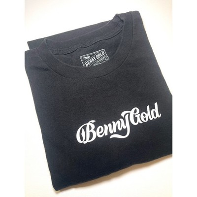 Benny Gold Mens Script Logo Graphic T-Shirt Black XL San Francisco Streetwear